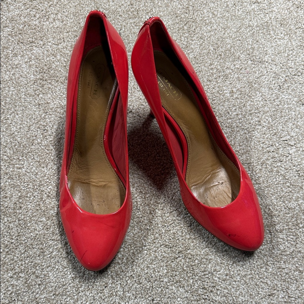 Coach Patent Leather Women's Pumps- Coral size 9.5